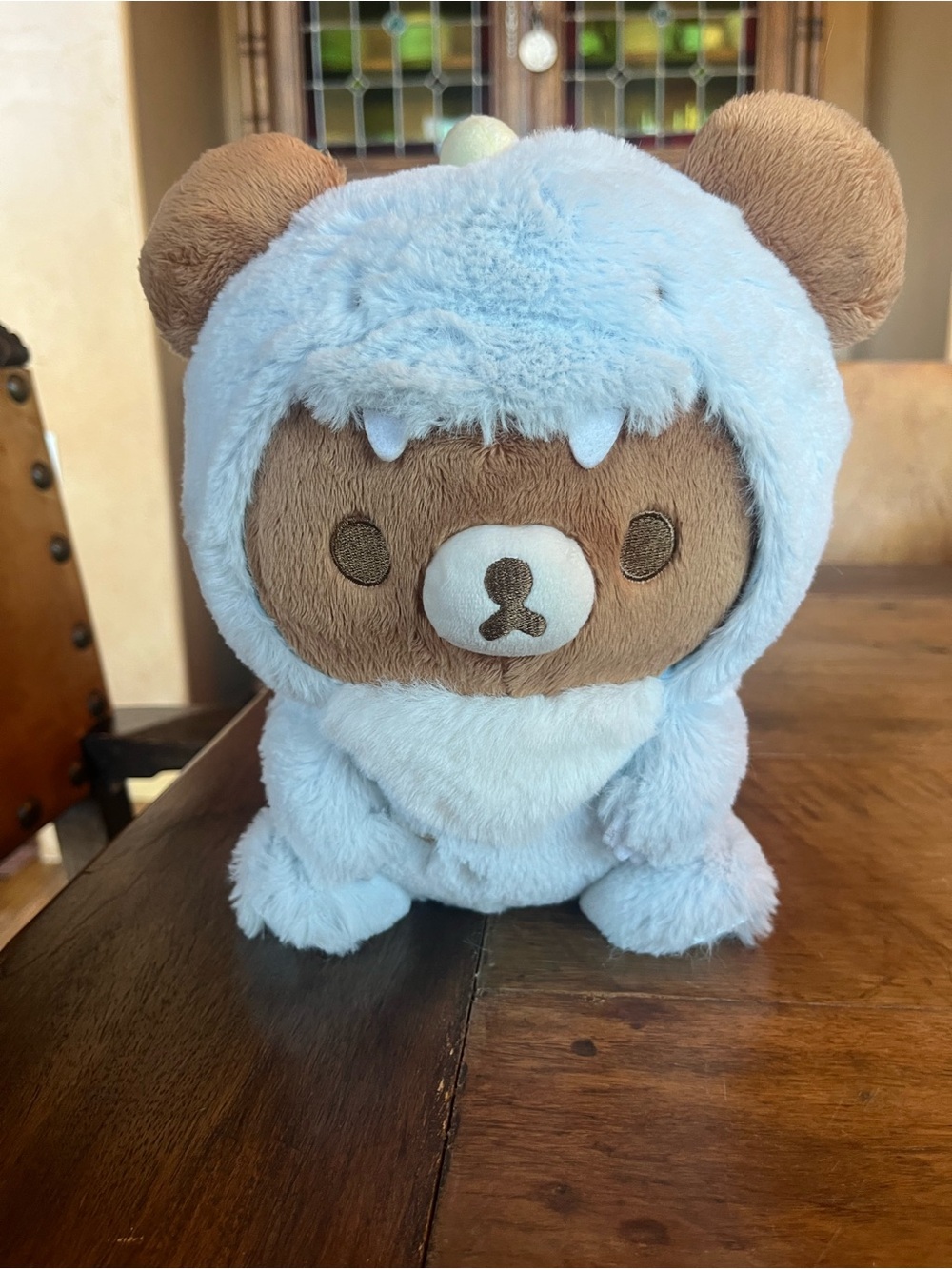 Chairoikoguma San-X Original Plays with Dino Series Plush - Pastel Blue